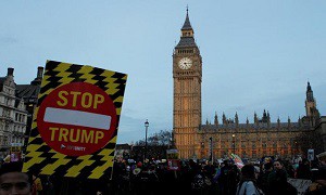  لندن اعتراضات را نادیده گرفت؛ سفر ترامپ انجام می‌شود