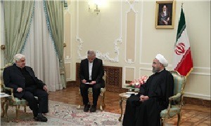 روحانی در دیدار وزیر امورخارجه سوریه: ایران از برقراری آتش‌بس در سوریه استقبال می‌کند/ باید مراقب باشیم در دوران آتش‌بس تروریست‌ها تقویت نشوند